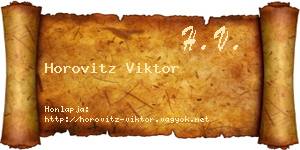 Horovitz Viktor névjegykártya